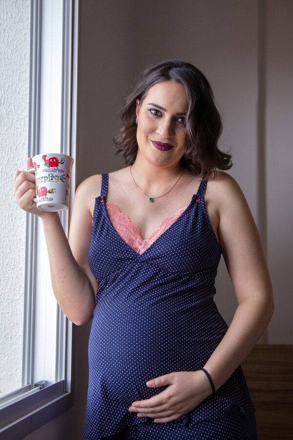 Pregnant Lady Drinking Hot Drink